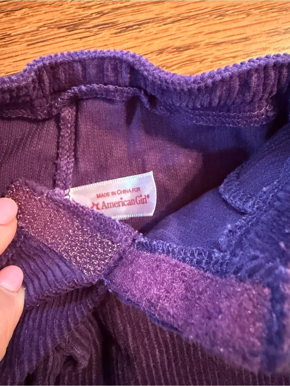 American Girl Purple Corduroy Gaucho Pants, Doll Size